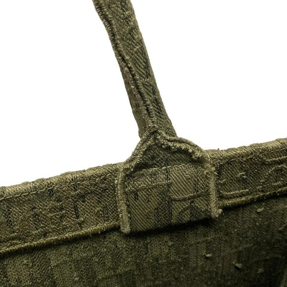 Auth DIOR/ChristianDior Book Tote Large Bag - Khaki Jacquard Tote Bag - Picture 9 of 16